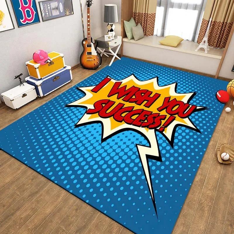 Cartoon Comic Rugs for Bedroom Children Play Mats Carpets Living Room Home Decoration Rugs Carpets for Living Room Home Carpet