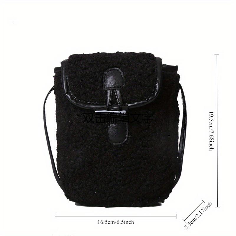 Minimalist Color Block Phone Bag | Women’s Retro Lamb Fleece Crossbody Bag