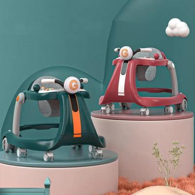 2-In-1 Baby Walker With Wheels Foldable Push Walker With Music Lights Activity Center Car With Interactive Toy Tray For Infants