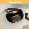 Stylish Tribal Canvas High Capacity Leisure Bag 2024 New Korean Winter Striped Fanny Pack Shoulder Crossbody Bag Coffee