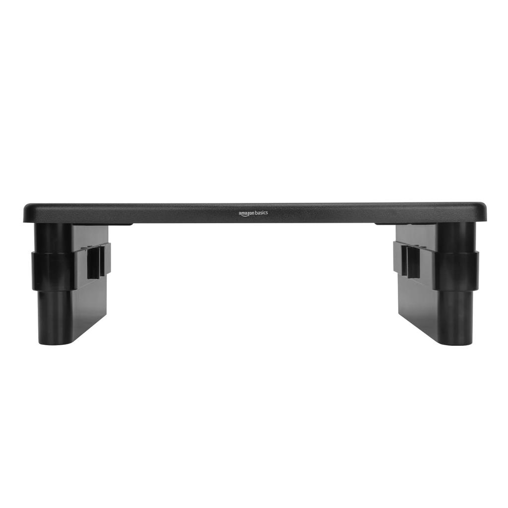 AmazonBasics Adjustable Rectangular Monitor Stand, Black