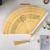 Luxury Bamboo Lotus Carved Tassel Folding Fan