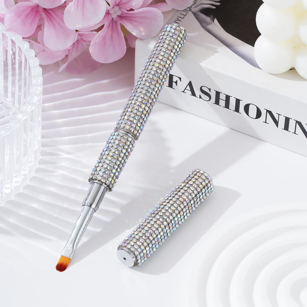 Diamond nail art full diamond double-ended light therapy pen light therapy pen ultra-thin brush mark sucking cat eye nail polish special tool