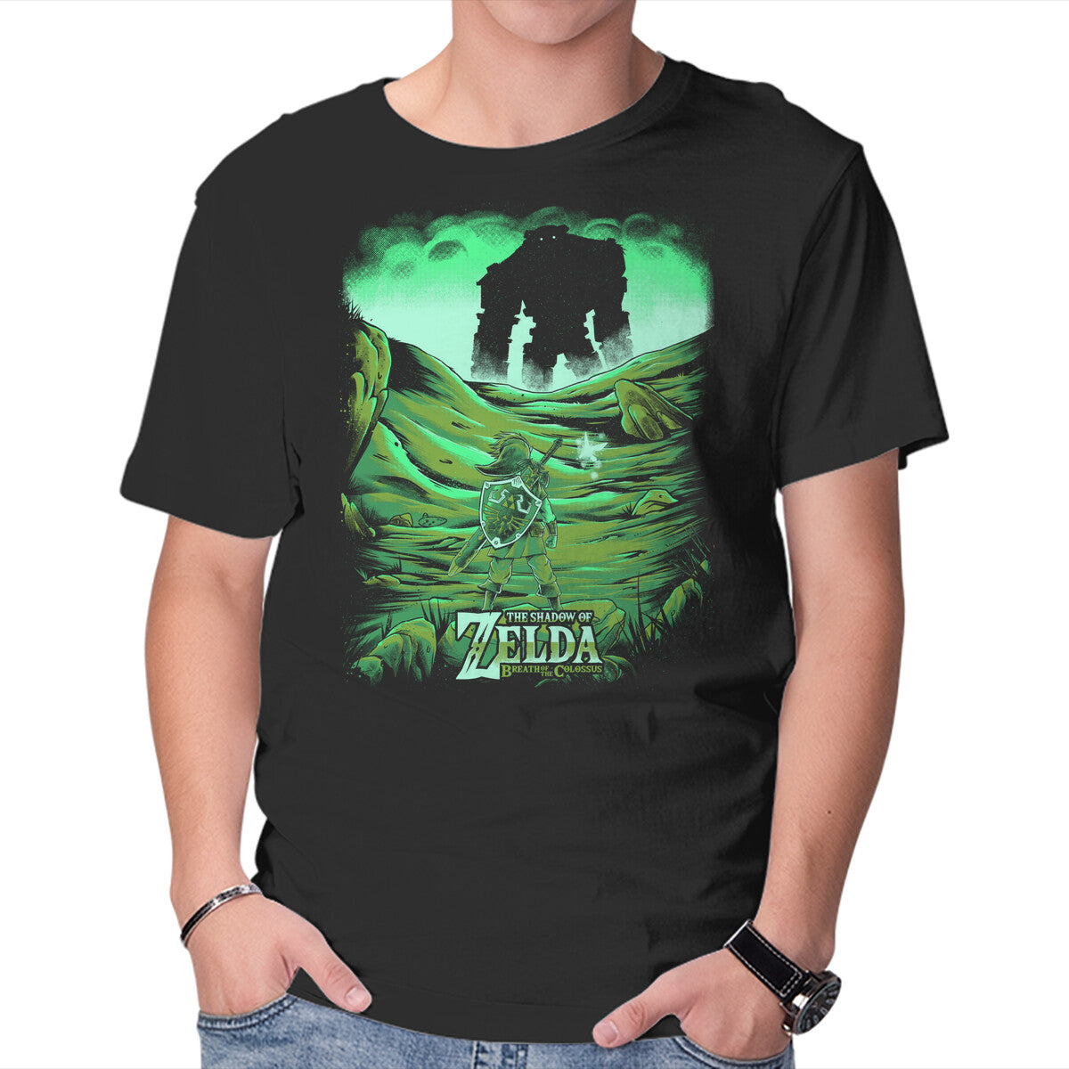 Unisex Crew Neck T-Shirt The Shado Of Zelda Graphic Short Sleeve Casual Tee XS