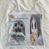 2KWEIRD Mode Débardeur à Bretelles Vêtements pour Femmes Impression Cartoon Mignon Débardeurs Tops Courts Ropa Mujer Sans Manches Décontracté Été T-shirts Débardeurs Doux