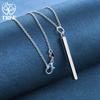 925 Sterling Silver Smooth Square Pillar Pendant Necklace Fashion Jewelry