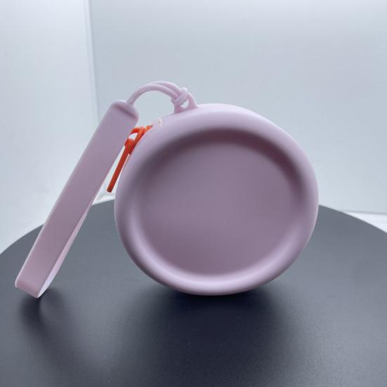 Dog Treat Pouch with Carabiner Kids Round Zipper Closure Pouch Earphone Storage Bag