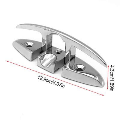 Boat Deck Folding Cleat Portable 5-inch Removable Pre-drilled Mirror Polished Glossy Canoe Mooring Cleats Parts