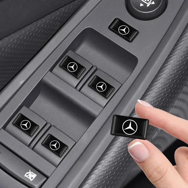EJG4 10Pcs Car Steering Wheel Sticker Badge Interior Decoration For Mercedes Benz W206 Class C200L W204 GLA W203 W220 W213 W212 W201