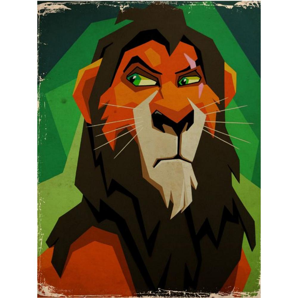 

Disney Diamond Painting 5D DIY Scar Villain From The Lion King Artistic Illustration Mosaic Embroidery Decoration Cross Stitch Gift Round 20x30cm