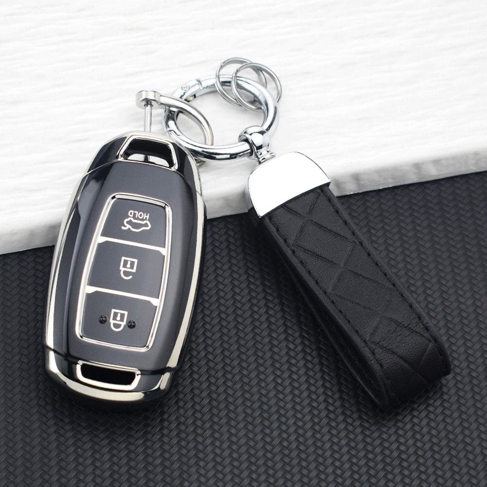 3/4/5 Buttons TPU Key Case Fob for Hyundai Santa Fe KONA I30 Accent Ix35 Encino Solaris Azera Grandeur Ig Palisade Key Chain Set