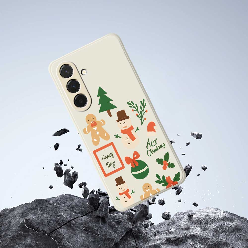 For Samsung Galaxy A36 5G Case Christmas Snowman Pattern Printing Straight Edge TPU Phone Back Cover