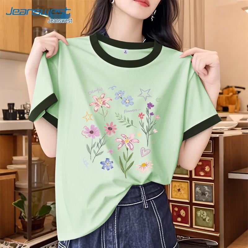 Jeanswest Women s Loose Fit Floral Cotton T-Shirt L