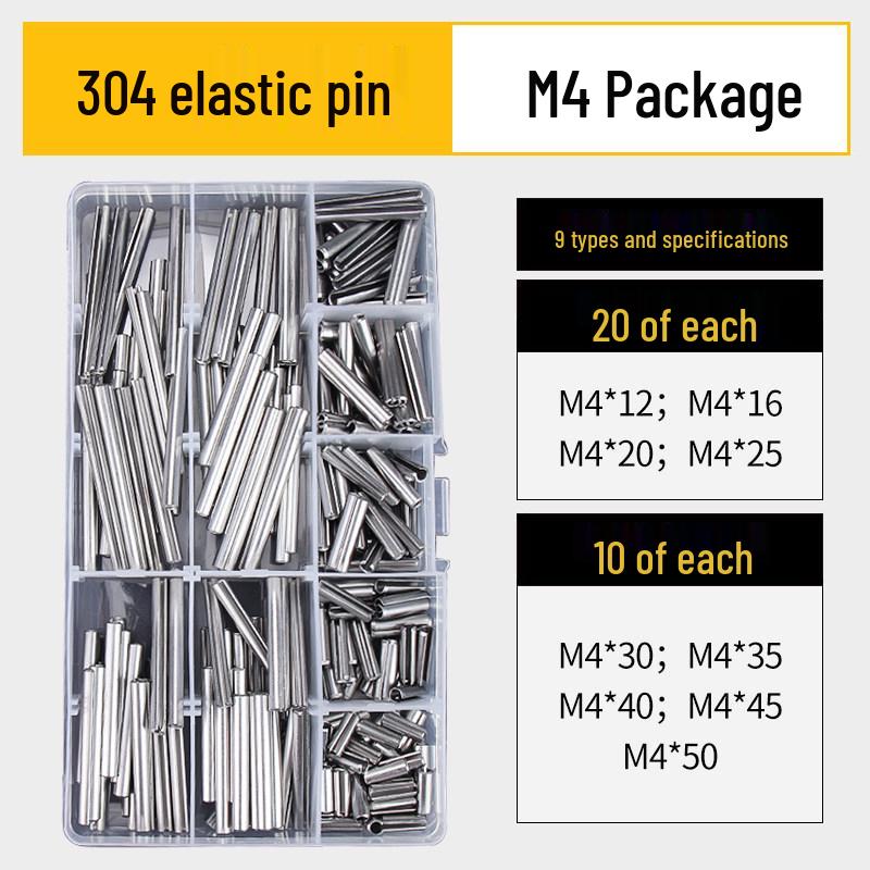 304 Stainless Steel Slotted Spring Pin, Cylindrical Shaft Pin, Locating and Hollow Pin (M5-M12)