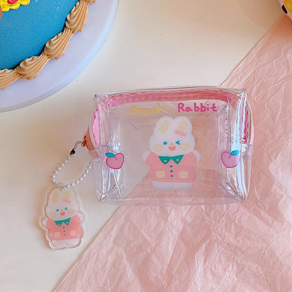 Kreative Bären Transparente Mädchen Münzbörse Kinder PVC Reißverschluss Kleingeldbörse Damen Mini Lippenstift Geldbörse Kaninchen Schlüsselkarten Tasche