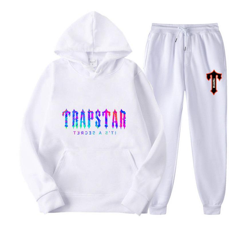 2023 New Letter Printing Men's and Women's Multi-color Warm Two-piece Set Loose Hoodie + Pants Jogging Set