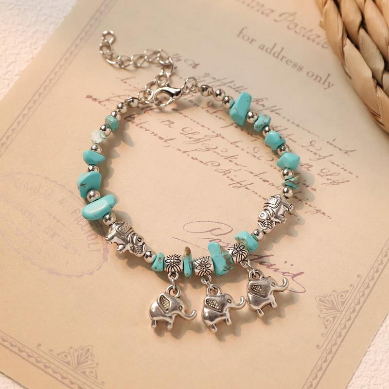 Retro bracelet niche design literary Tibetan silver amethyst butterfly bracelet women's accessories