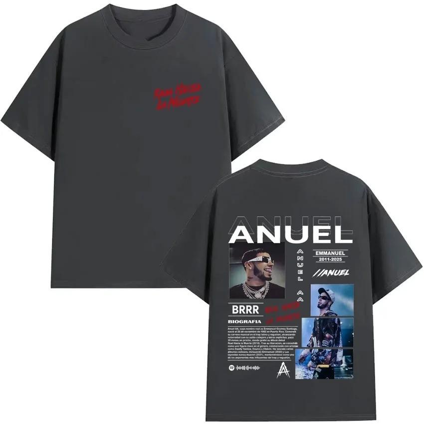 Rap Singer Anuel AA Music Album Hot Selling Tshirt 2026 Summer Unisexs Womens Fashionable Comfortable Casual Pure Cotton Tshirt