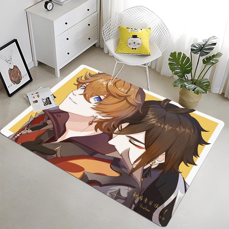 Anime Game Genshin Impact dywanik do składania mata podłogowa dywan do sypialni gra dla dzieci dywan do składania dywan z pianki memory dywan Anime dywan