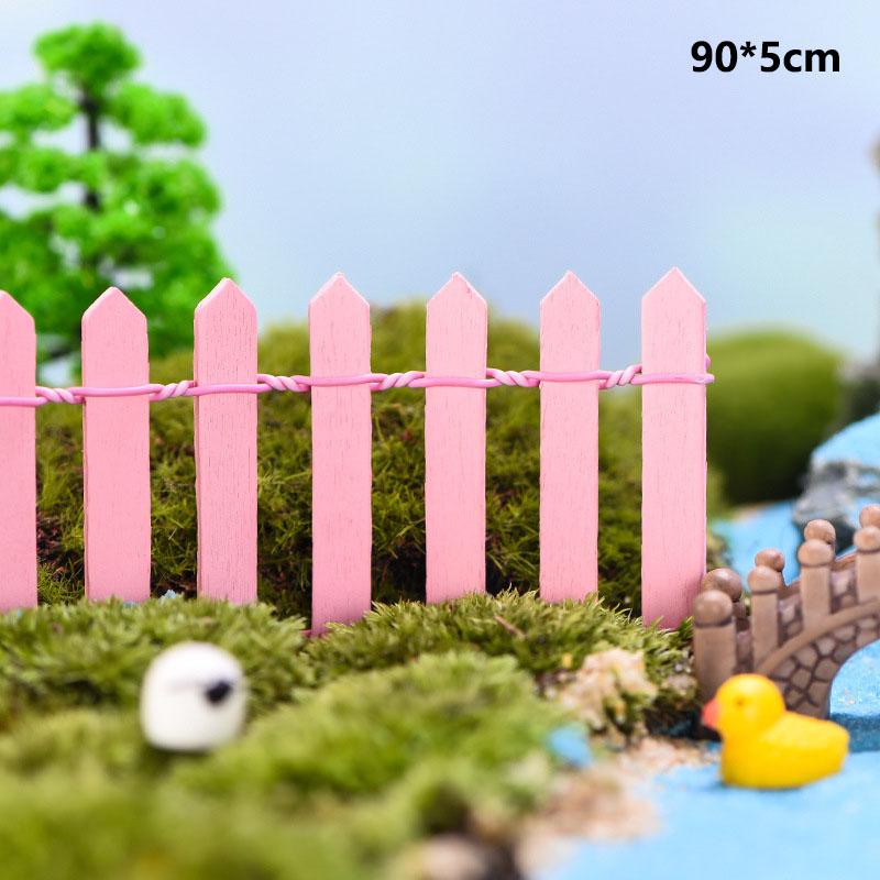 90cm Mini Diy Wood Fence Miniature Plant Decor Landscape Crafts Dollhouse Micro