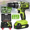 ONEGREEN Trapano Avvitatore a Percussione Elettrico 25+3 Coppia 2 Velocità Regolabile Avvitatore Elettrico Senza Fili Utensile Elettrico Per Batteria Makita 21V Pin