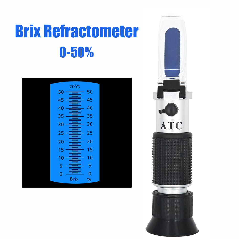 

0~50% Брикс Рефрактометр Ручной Измеритель Концентрации Сахара АТС Денсиметр Рефрактометр для Сахара для Пищевых Продуктов Напитков Фруктов