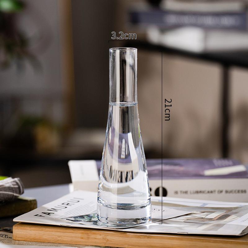 Eco Micro Landscape Hydroponic Glass Vase for Single Stem - Transparent, Creative, Simple Flower Arrangement Decor