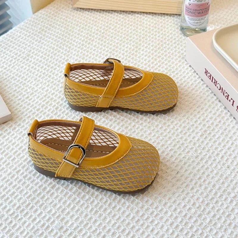 2025 Summer New Children Fashion Sandals for Girls Fashion Korean Style Soft Bottom Anti-slippery Versatile Cut-outs Beach Shoes