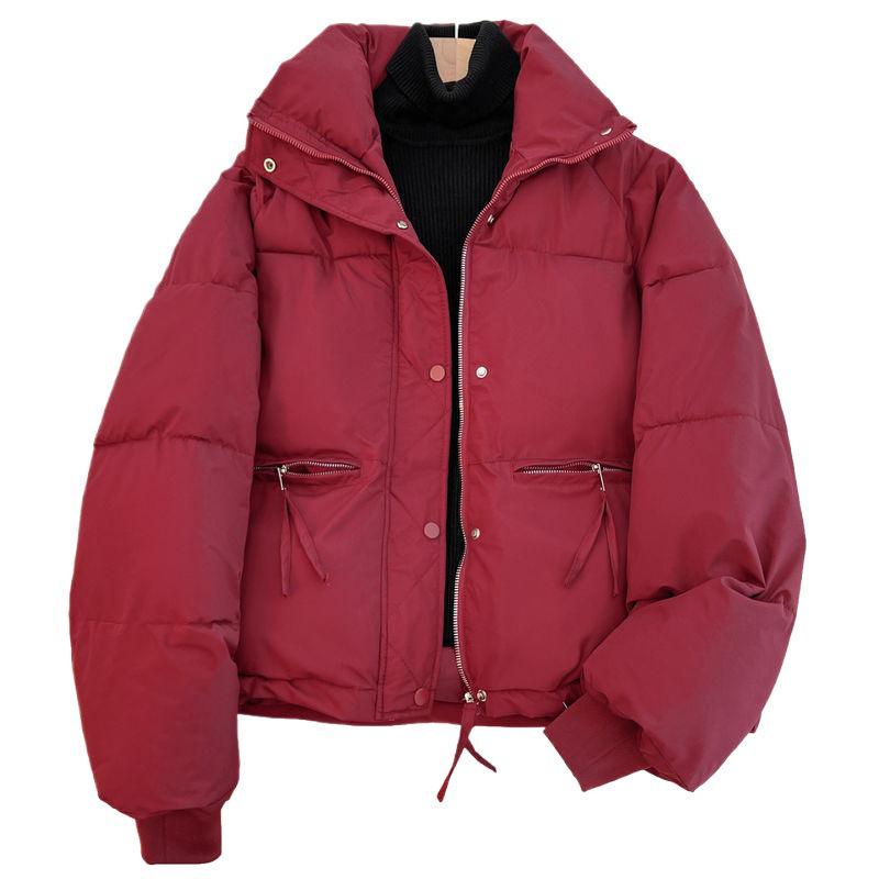 Trendy Academic Style Women's Winter Stand Collar Short Cotton Jacket 2025