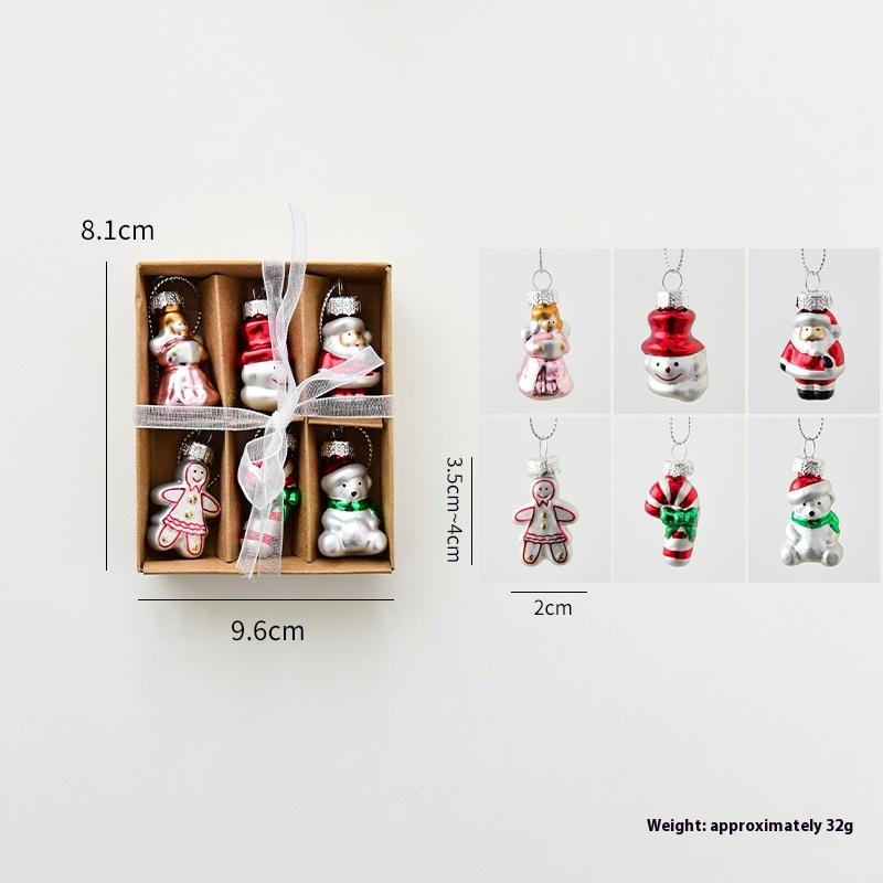 Christmas Glass Snowman Old Man Set Decoration Hanging Christmas Tree Decoration Christmas Window Living Room Room Decoration