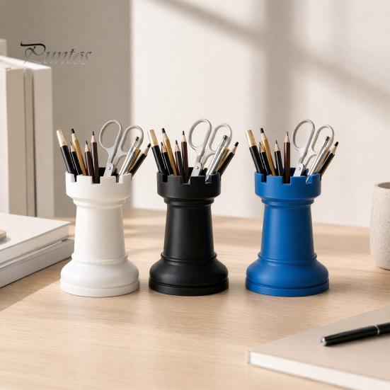 Chess Piece Design Pen Holder Holder, Makeup Brush Organizer, Minimalist Desk Decor, Multifunctional Organizer for Pens Brushes Dried Flowers,