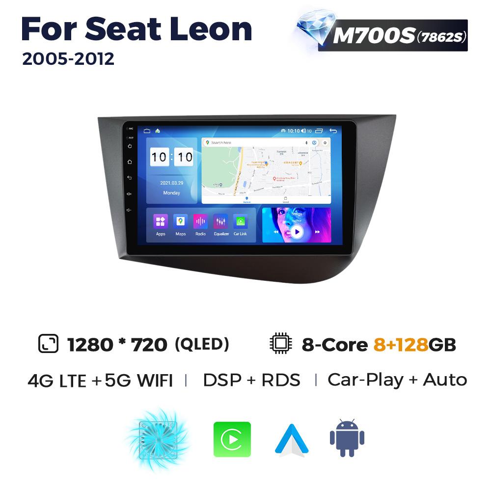 8-Core 8+256G Android Car Radio Stereo For Seat Leon 2 MK2 LHD 2005-2012 Video Player GPS Auto Wireless Carplay 2Din Head Unit