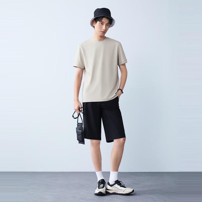Seven Men's Jacquard Round Neck Short Sleeve T-Shirt