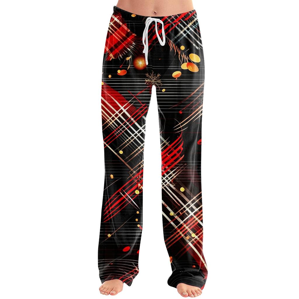 Women's Casual Loose Fit Christmas Printed Pants for Holiday