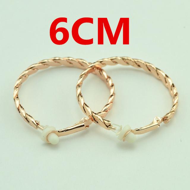 Clip On The Ear Without Piercing Earrings For Women Fashion Jewellery Accessories Rose Gold Black Double Round Threaded Earrings