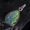 Natural Ammolite 23 ct 925 Sterling Silver Pear Pendant Gemstone Jewelry Gift