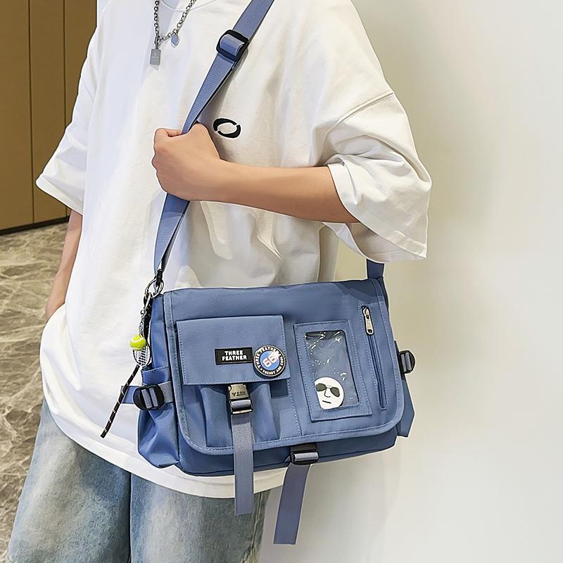 Mäns Messenger-väska Dam Axelväska Pendlar Väska Stor Kapacitet Student Klass Bokväska