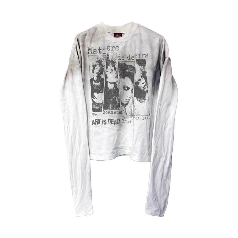 Printed Crew Neck Pullover T-shirt Men's and Women's Clothing European and American Autumn and Winter Fashion New High Street Retro Harajuku
