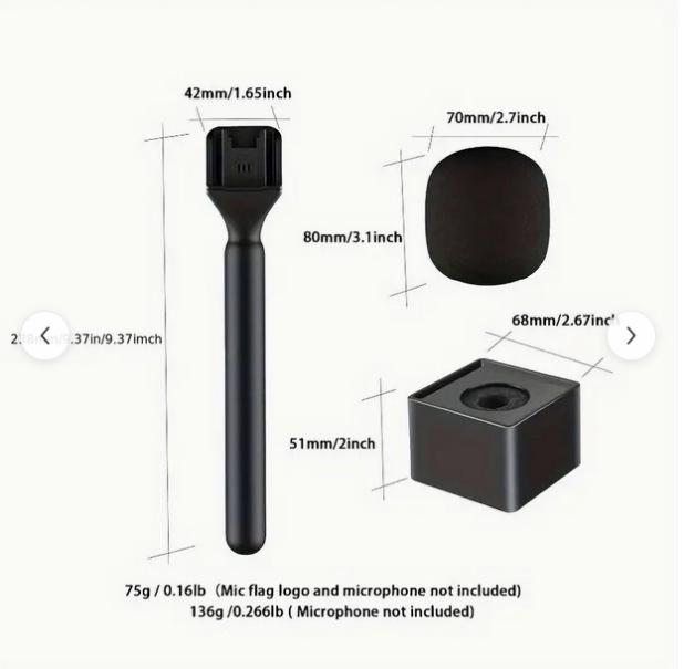 Universal Lavalier Street Reporter Microphone and Handheld Pole for Interviews