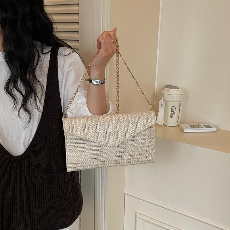 Borsa Piccola Quadrata Monocolore da Pendolare Borsa da Sera in Paglia Pochette Borsa a Spalla/Crossbody da Donna