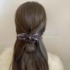 Dongdaemun Plaid Leopard Print Bow Hair Tie - Versatile Autumn/Winter Accessory