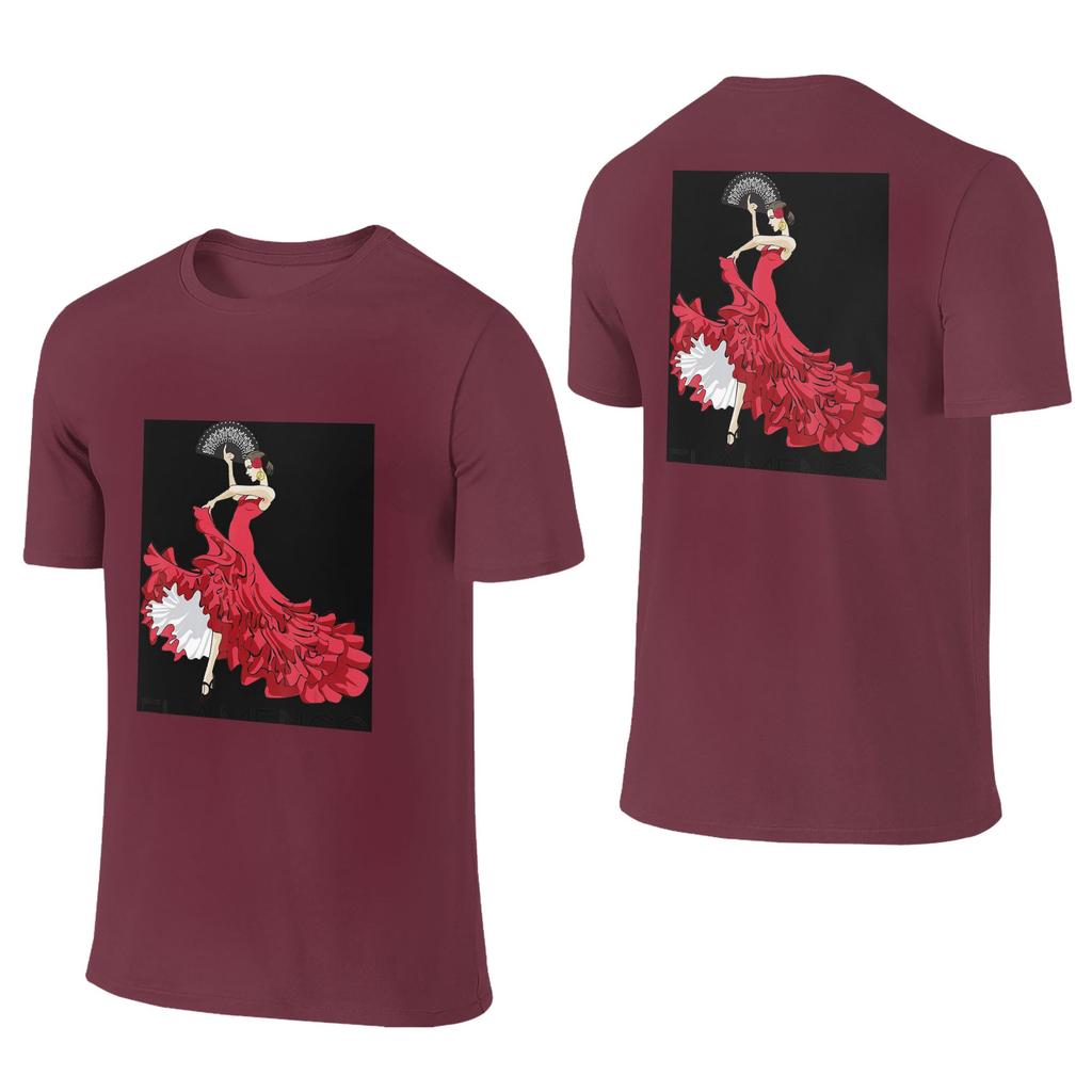 100 Cotton FlaUnisexco Dancer Spain TShirt Unisexs Double Sided T Shirt Unisex Crew Neck Summer Shirts Tops S6XL
