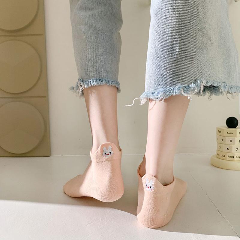 5 Pairs Cute Socks For Women Korean Style Animal Kawaii Socken Female Fashion Short Socks Cotton 100% Set Pack Summer Low Cut