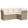 VidaXL Garden Lounge Set with Cushions 4 Pcs Beige Braided Resin 3217578
