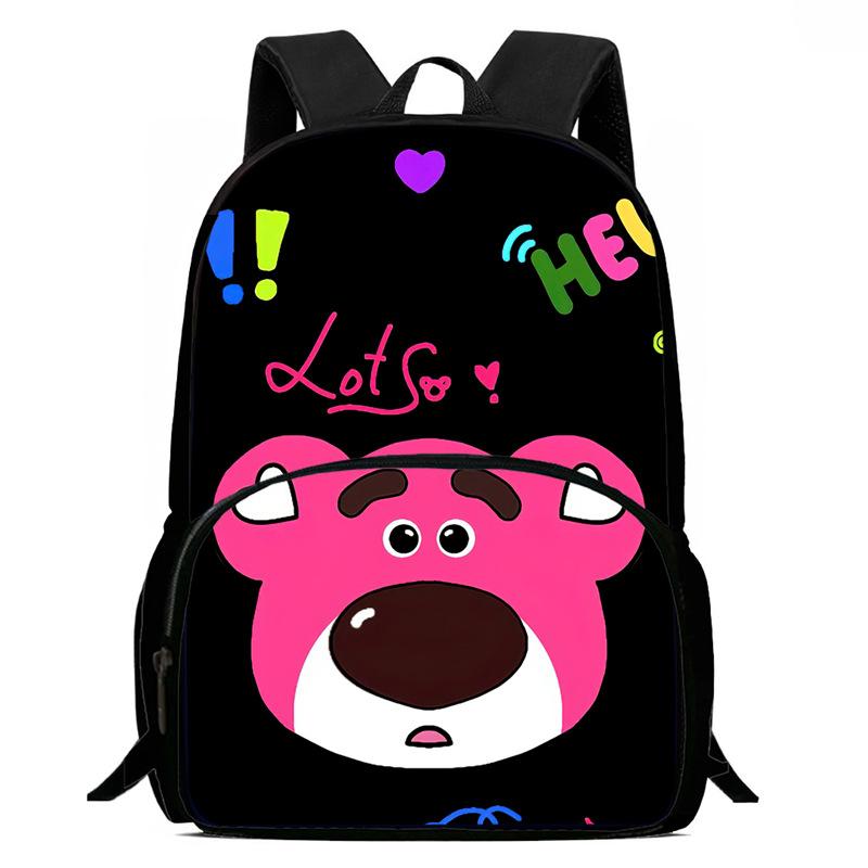 Strawberry Bear School Bag High Definition Printing Multi-Function Oxford Lightweight Backpack