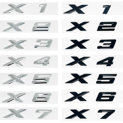 For X1 X2 X3 X4 X5 X6 X7 GT Logo Rear Trunk Emblem Badge 3D ABS Black Chrome Car Sticker Decals Ac