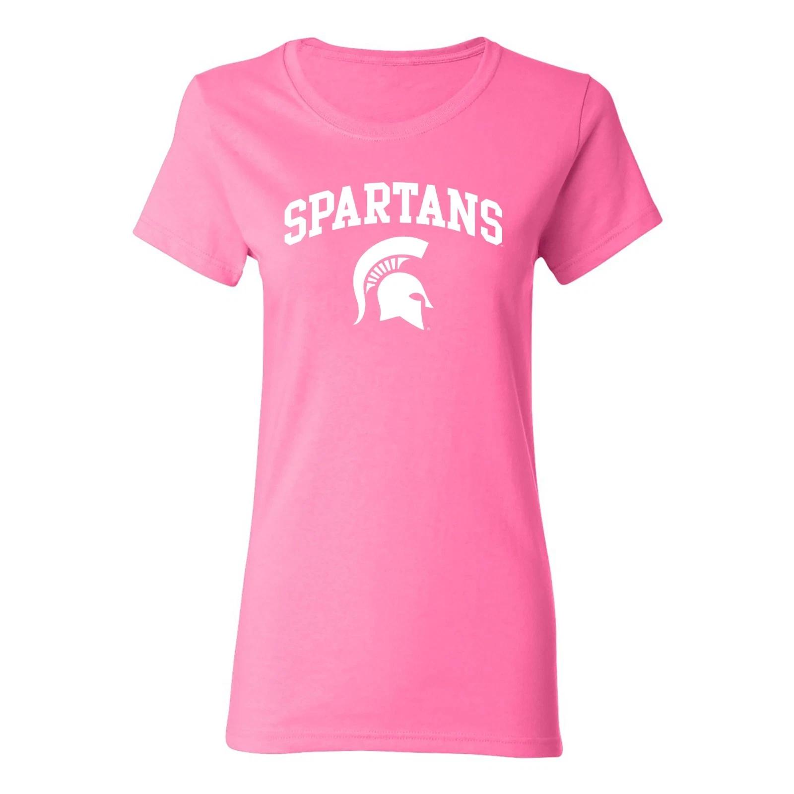 Michigan State Spartans Arch Logo Womens T-Shirt - Azalea S