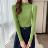 Spring and Autumn Winter Long Sleeve Sweater Women's Interior Tailored Bottom Shirt Half High Collar Korean Edition Knitted Shirt Women's Top