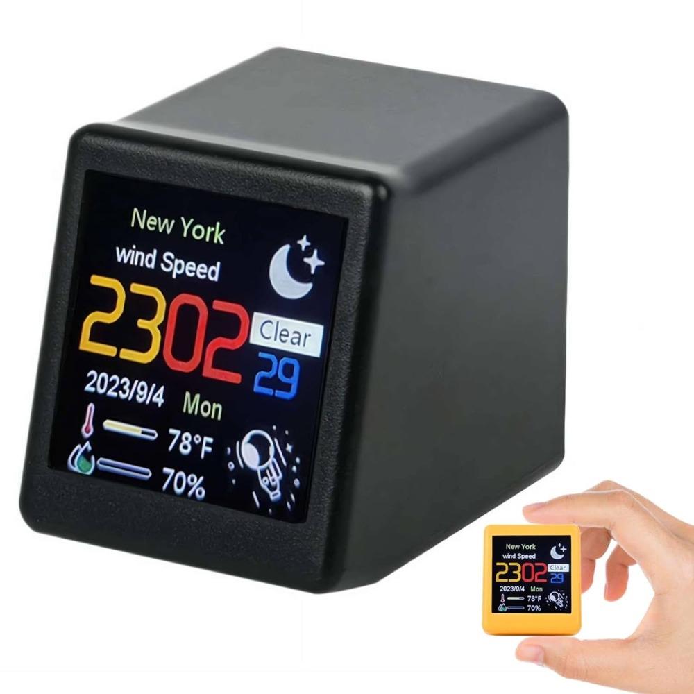 Smart WiFi Weather Station, Indoor Outdoor Thermometer Hygrometer with Digital Atomic Clock, Animated Desktop Weather Clock