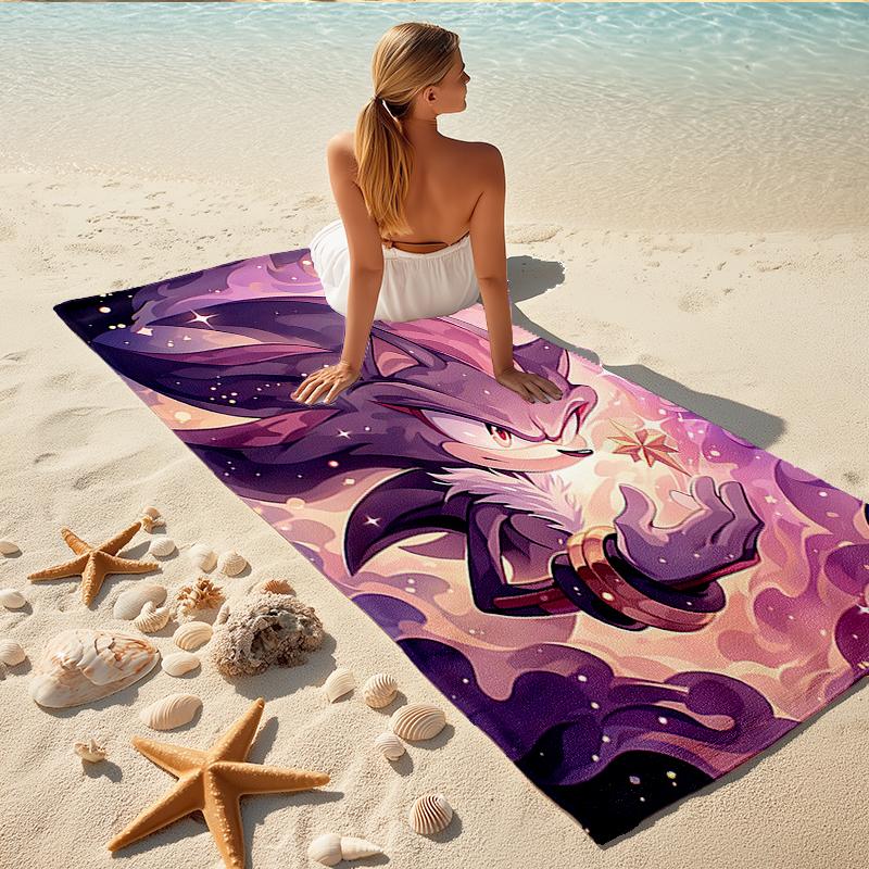 1Pc Space Fox Adventure Beach Towel, Quick Dry, Multi-Use for Beach Pool Gym Yoga Home Travel, Christmas, Halloween, Xmas Gift M929384